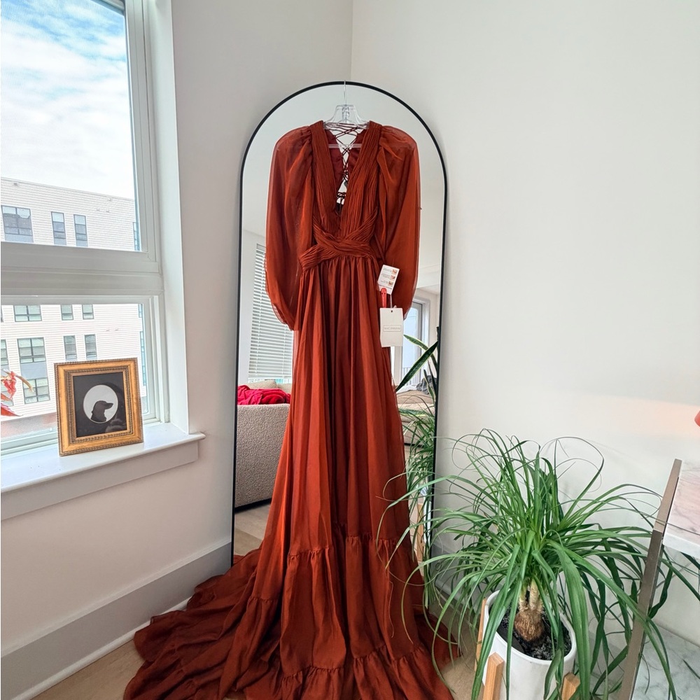 Mac Duggal Dress 67498 Rust NWT